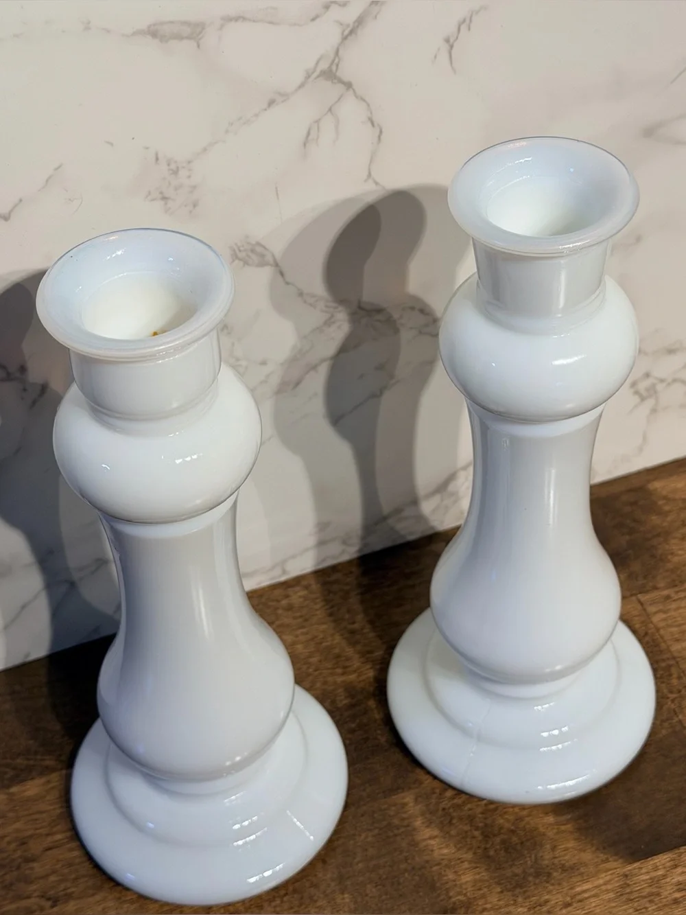 EO Brody M-118 Milkglass Vases Cleveland OH-set of 2